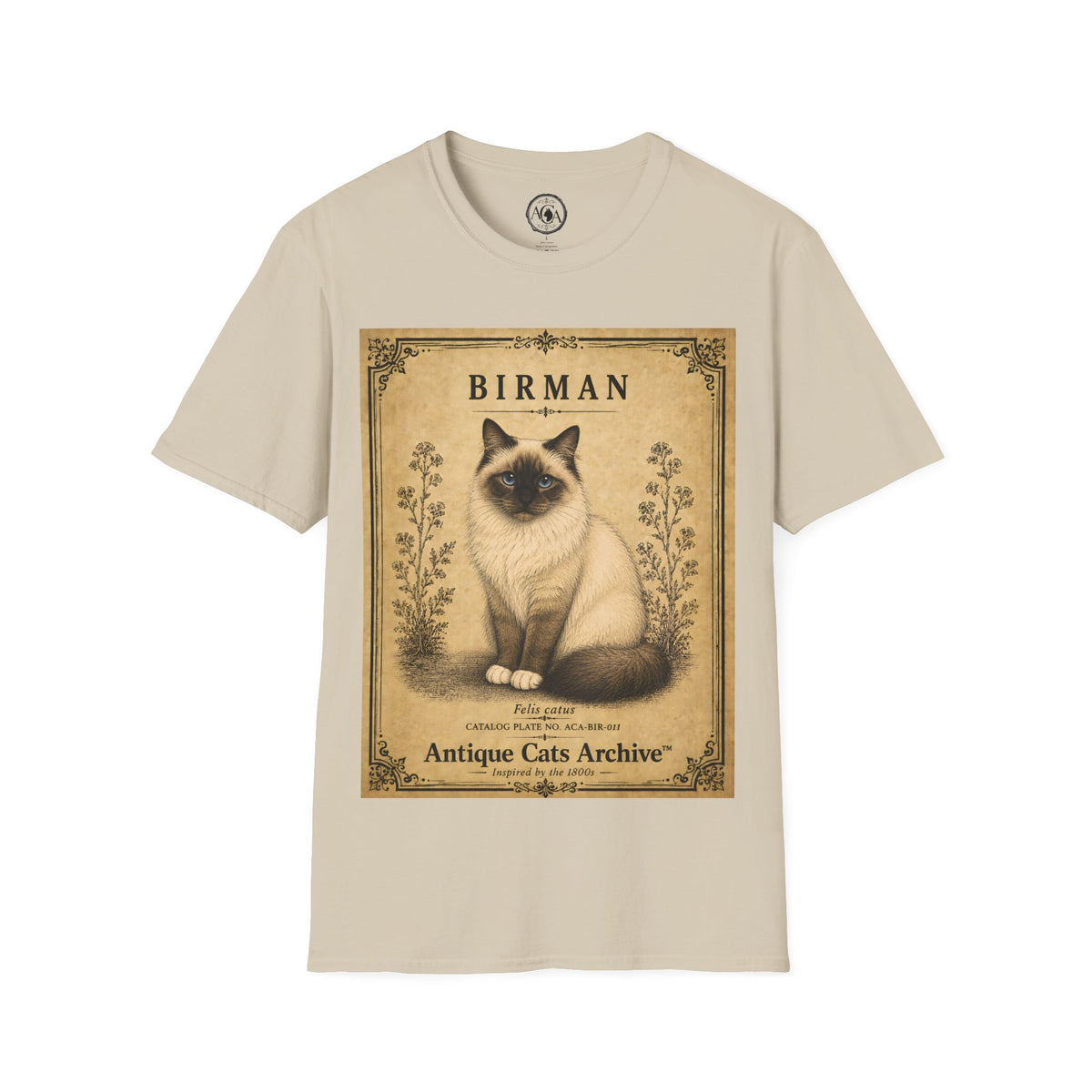 Birman Cat T-Shirt | Vintage Cat Illustration | Antique Cats Archive™