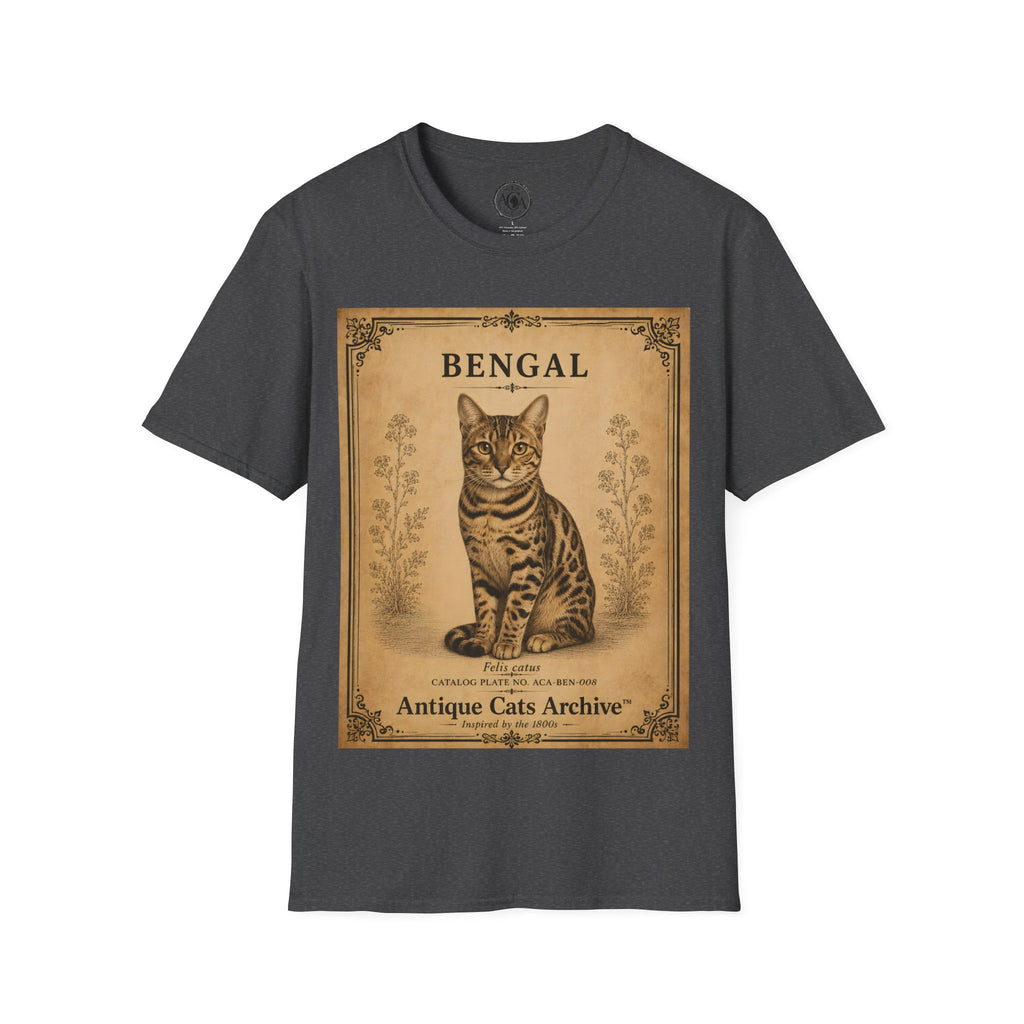 Bengal Cat T-Shirt | Vintage Cat Illustration | Antique Cats Archive™