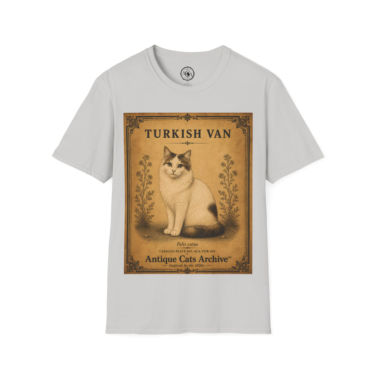 Turkish Van Cat T-Shirt | Vintage Cat Illustration | Antique Cats Archive™