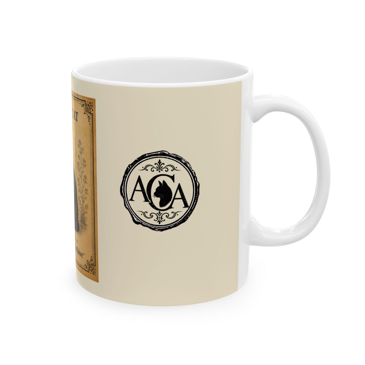 Vintage Black Cat Ceramic Mug — Antique Cats Archive (11oz)