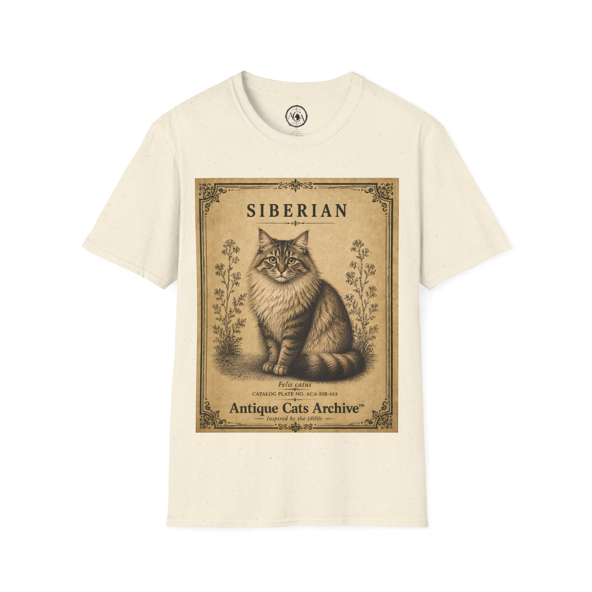 Siberian Cat T-Shirt | Vintage Cat Illustration | Antique Cats Archive™