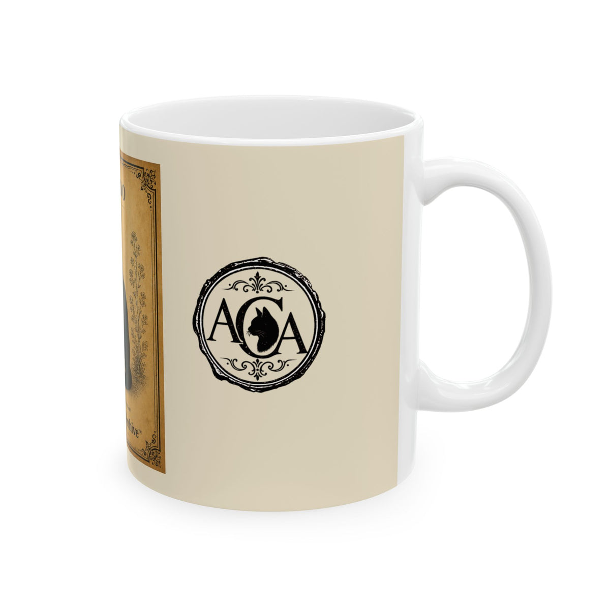 Vintage Tuxedo Cat Ceramic Mug – Antique Cats Archive Tea & Coffee Mug (11oz)