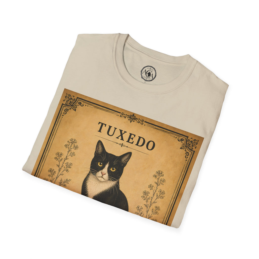 Tuxedo Cat T-Shirt | Vintage Cat Illustration | Antique Cats Archive™