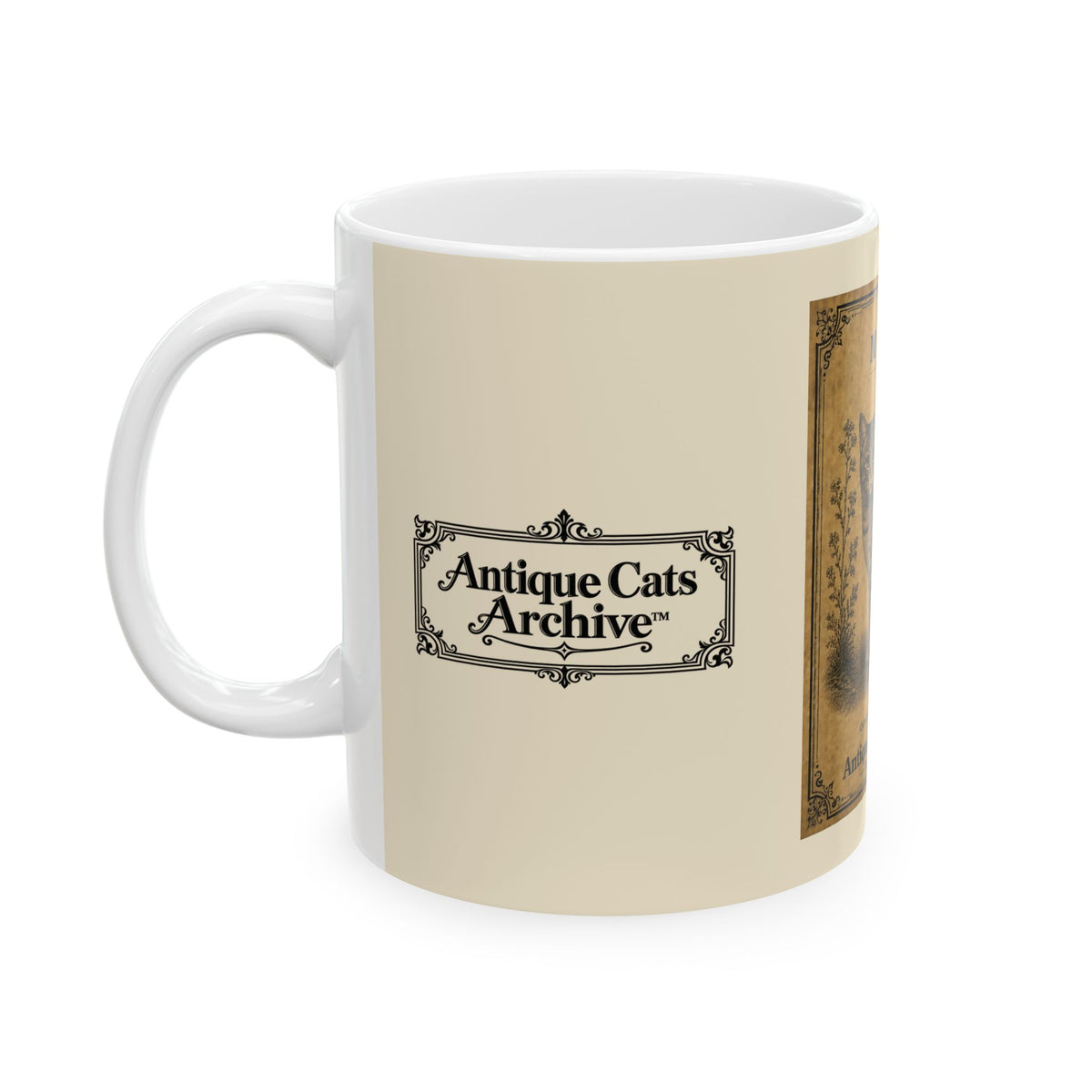 Vintage Manx Cat Ceramic Mug - Antique Cats Archive Tea & Coffee Cup (11oz)