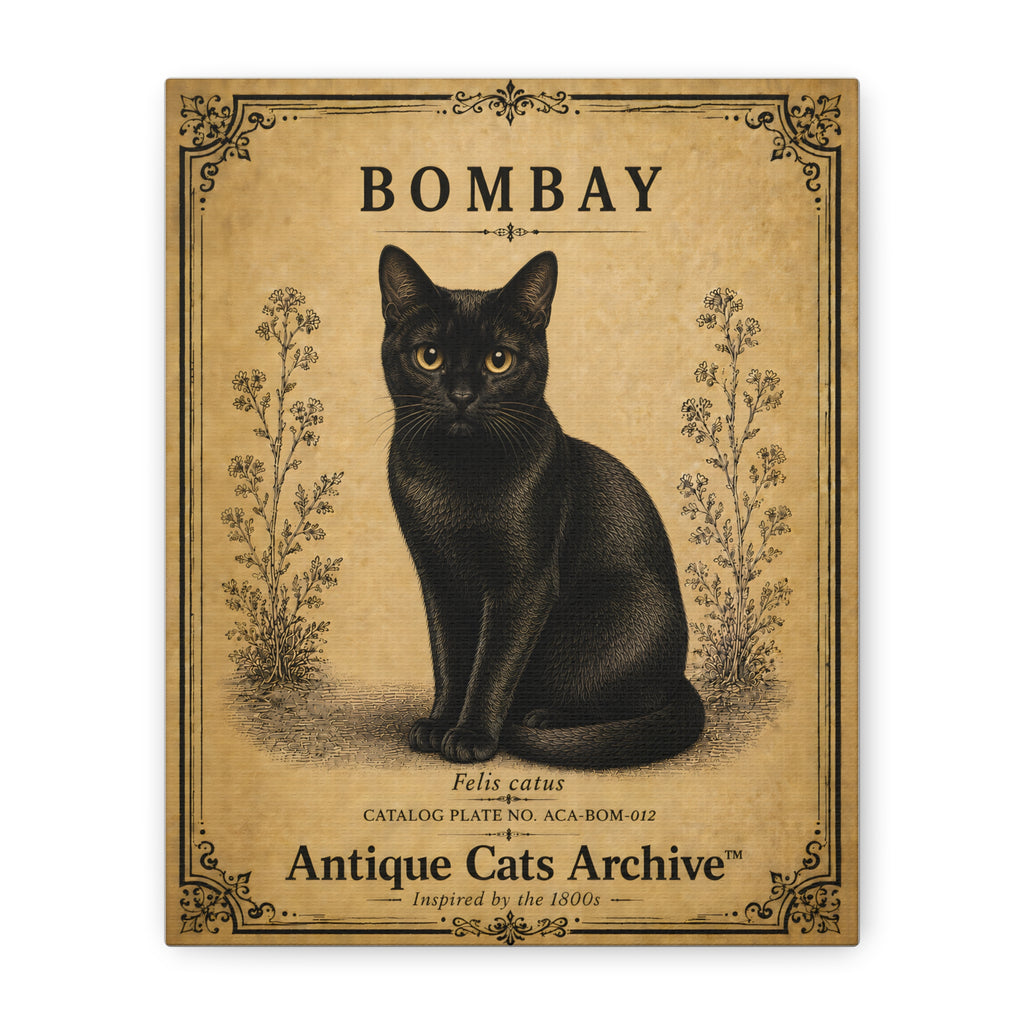 Bombay Cat Canvas | Vintage Antique Cats Archive Wall Art
