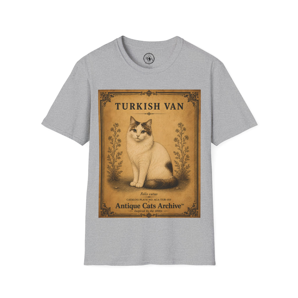 Turkish Van Cat T-Shirt | Vintage Cat Illustration | Antique Cats Archive™