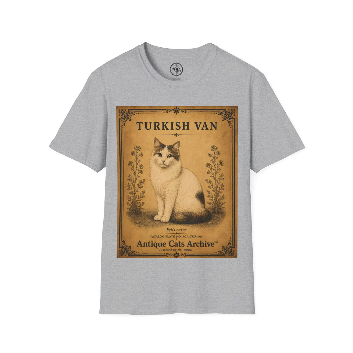 Turkish Van Cat T-Shirt | Vintage Cat Illustration | Antique Cats Archive™