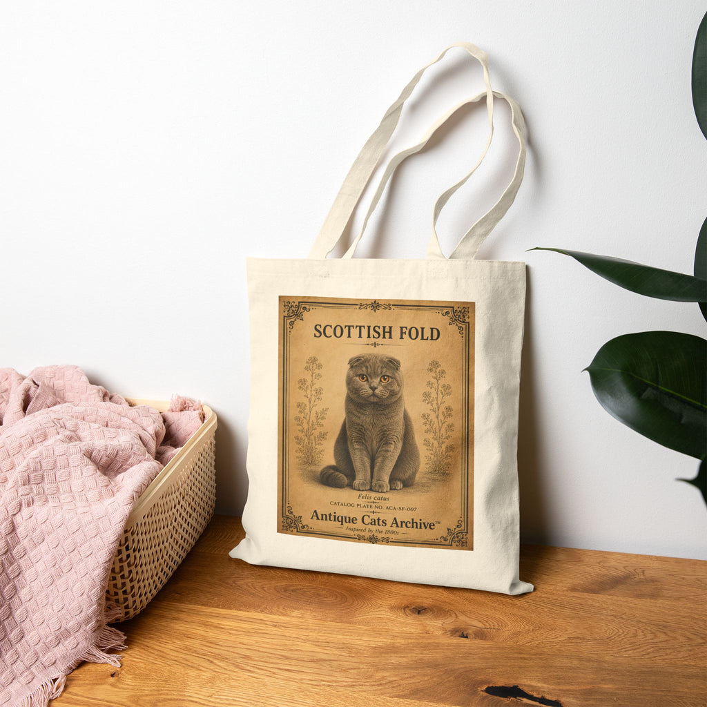 Scottish Fold Vintage Cat Poster Tote Bag | Antique Cats Archive