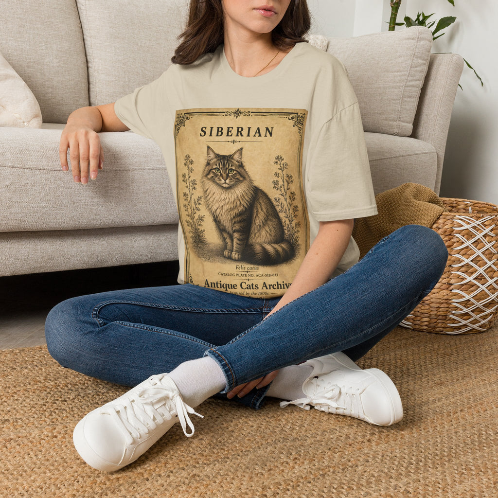 Siberian Cat T-Shirt | Vintage Cat Illustration | Antique Cats Archive™