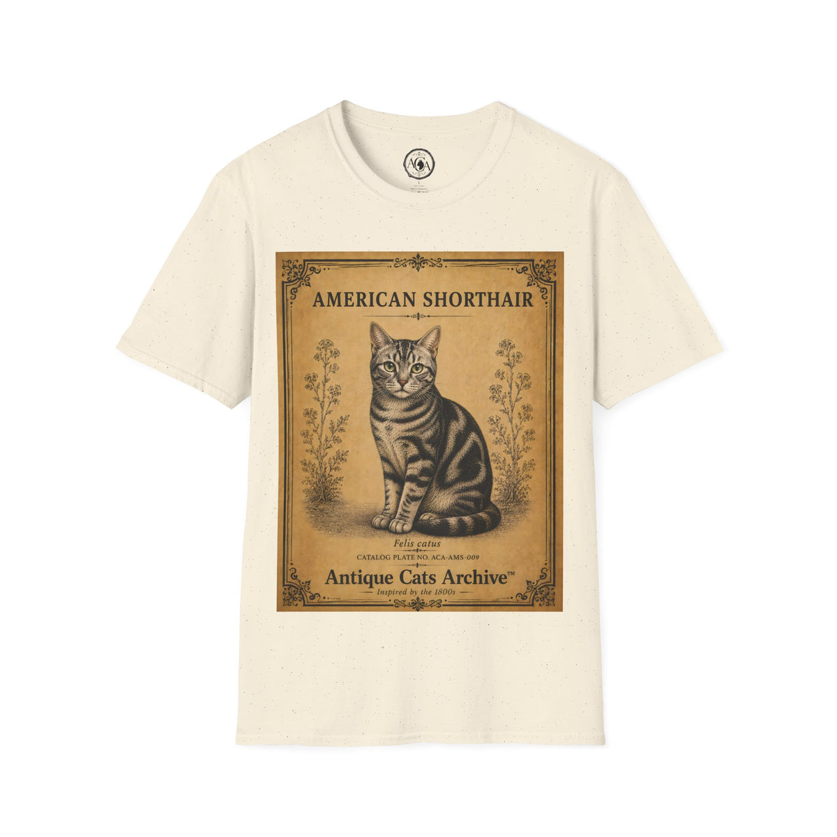 American Shorthair Cat T-Shirt | Vintage Cat Illustration | Antique Cats Archive™