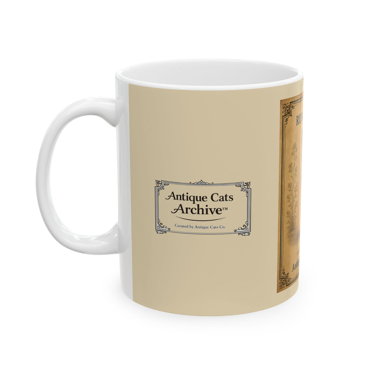 Vintage Russian Blue Cat Ceramic Mug — Antique Cats Archive Tea & Coffee Cup (11oz)