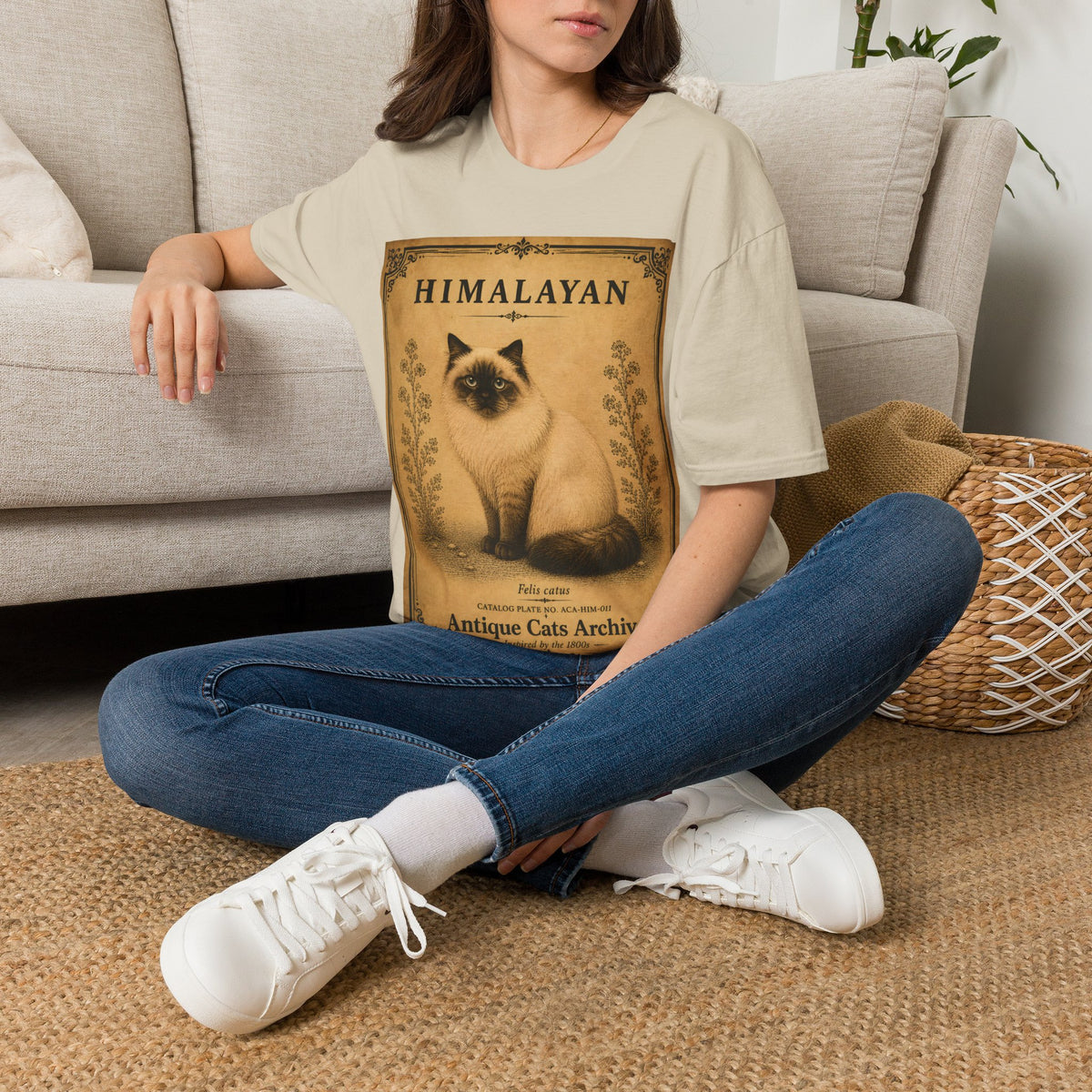 Himalayan Cat T-Shirt | Vintage Cat Illustration | Antique Cats Archive™