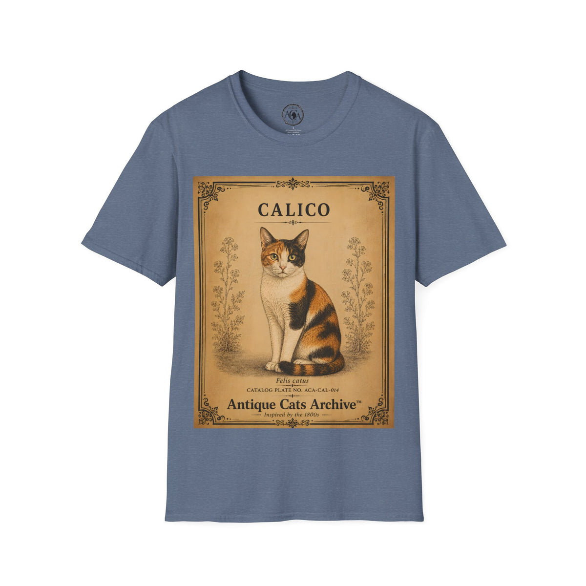 Calico Cat T-Shirt | Vintage Cat Illustration | Antique Cats Archive™