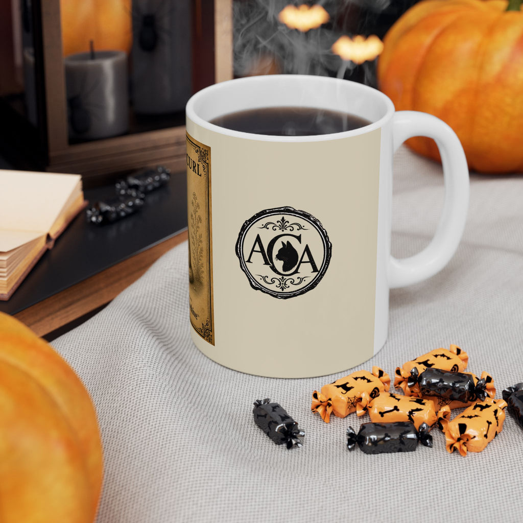 Antique American Curl Cat Mug — Vintage Cat Breed Coffee Cup (11oz/15oz)