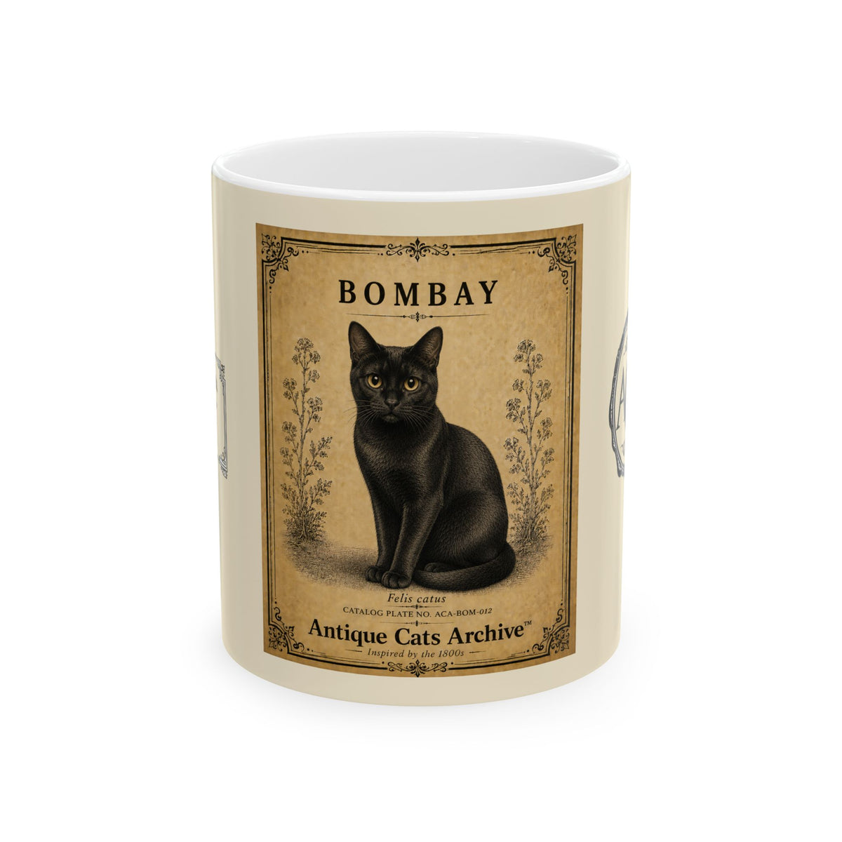 Vintage Bombay Cat Ceramic Mug — Antique Cats Archive Tea & Coffee Cup (11oz)