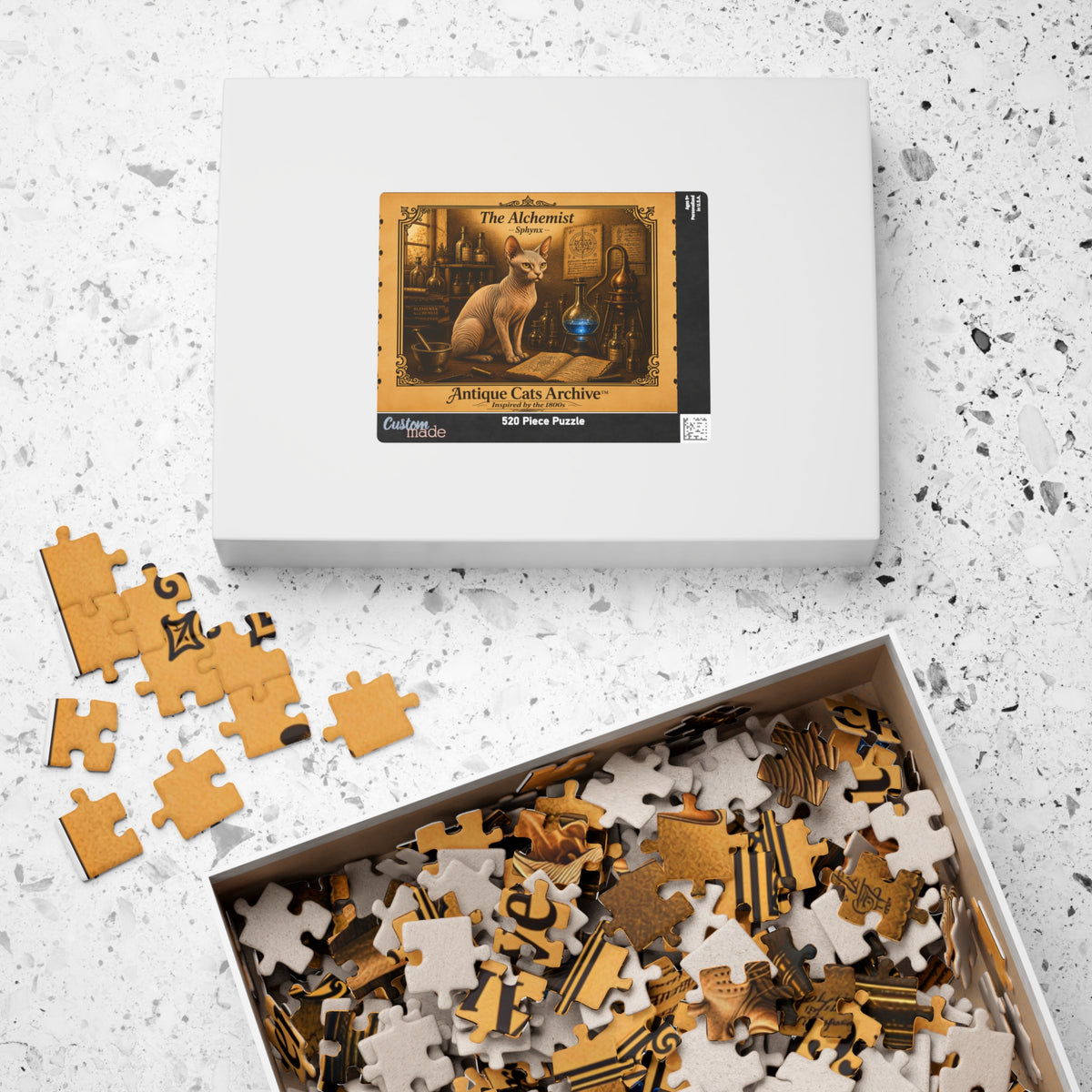 The Alchemist Sphynx Cat Puzzle | Antique Cats Archive 100 or 520 pieces
