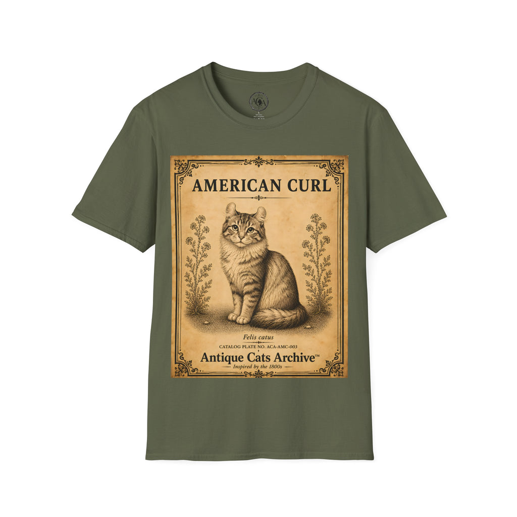 American Curl Vintage Cat T-Shirt – Antique Cats Archive Graphic Tee