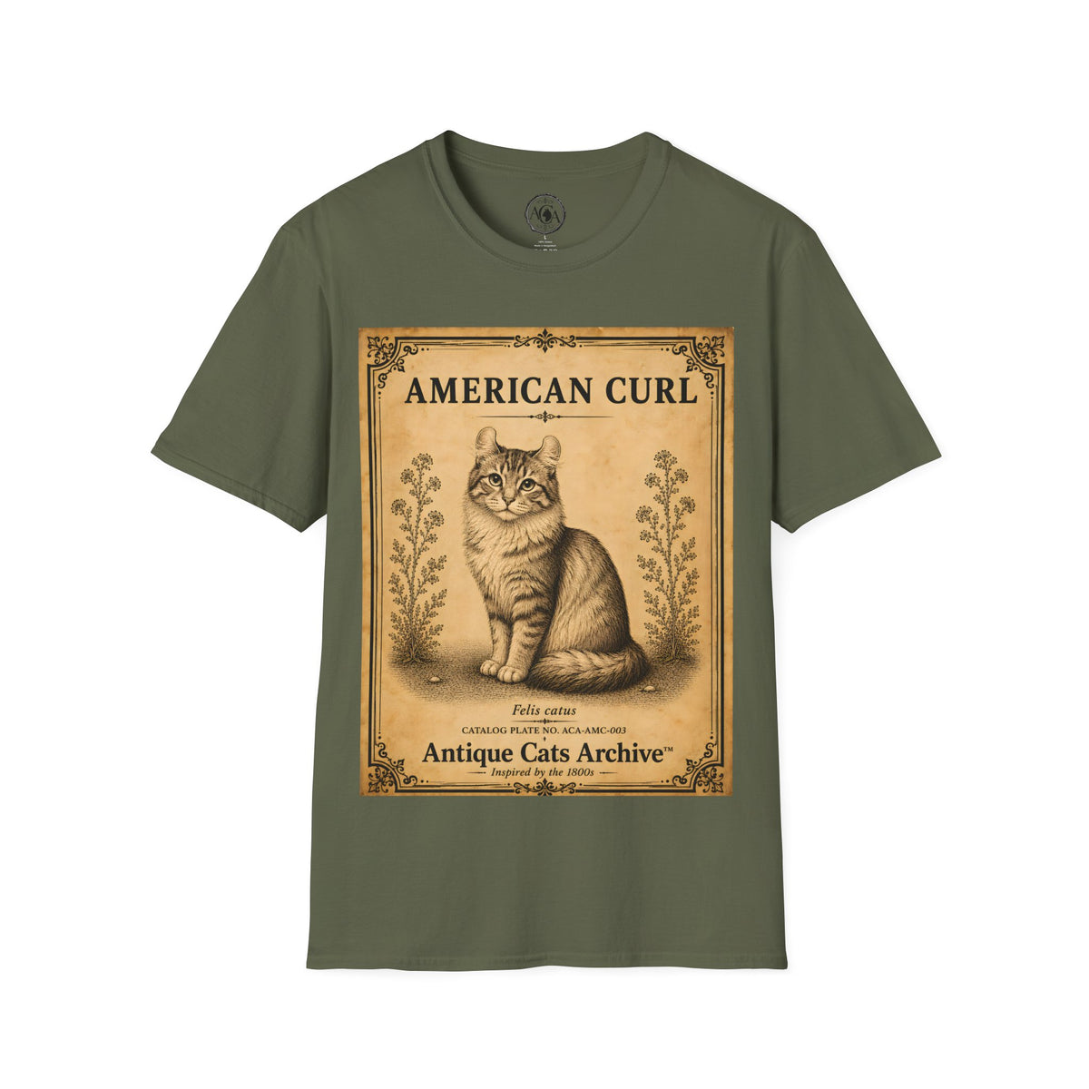 American Curl Vintage Cat T-Shirt – Antique Cats Archive Graphic Tee