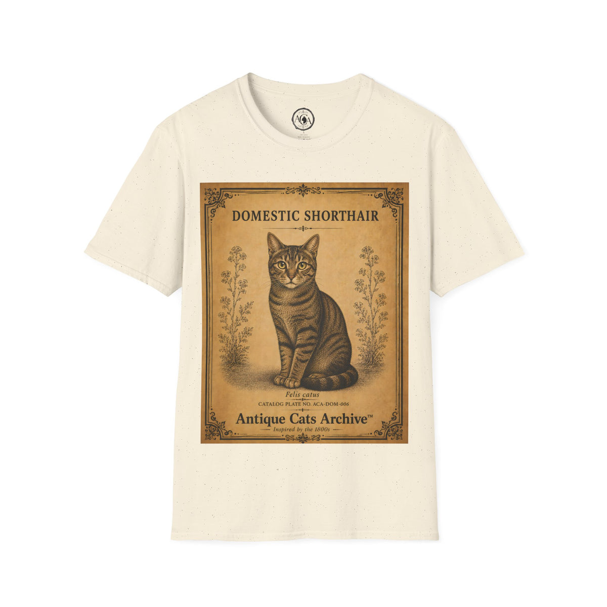 Domestic Shorthair Cat T-Shirt | Vintage Cat Illustration | Antique Cats Archive™