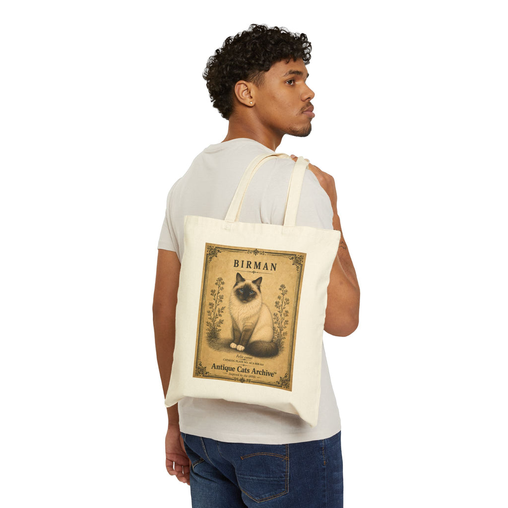 Birman Cat Vintage Cat Poster Canvas Tote Bag – Antique Cats Archive
