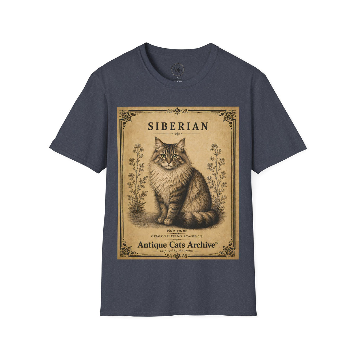 Siberian Cat T-Shirt | Vintage Cat Illustration | Antique Cats Archive™
