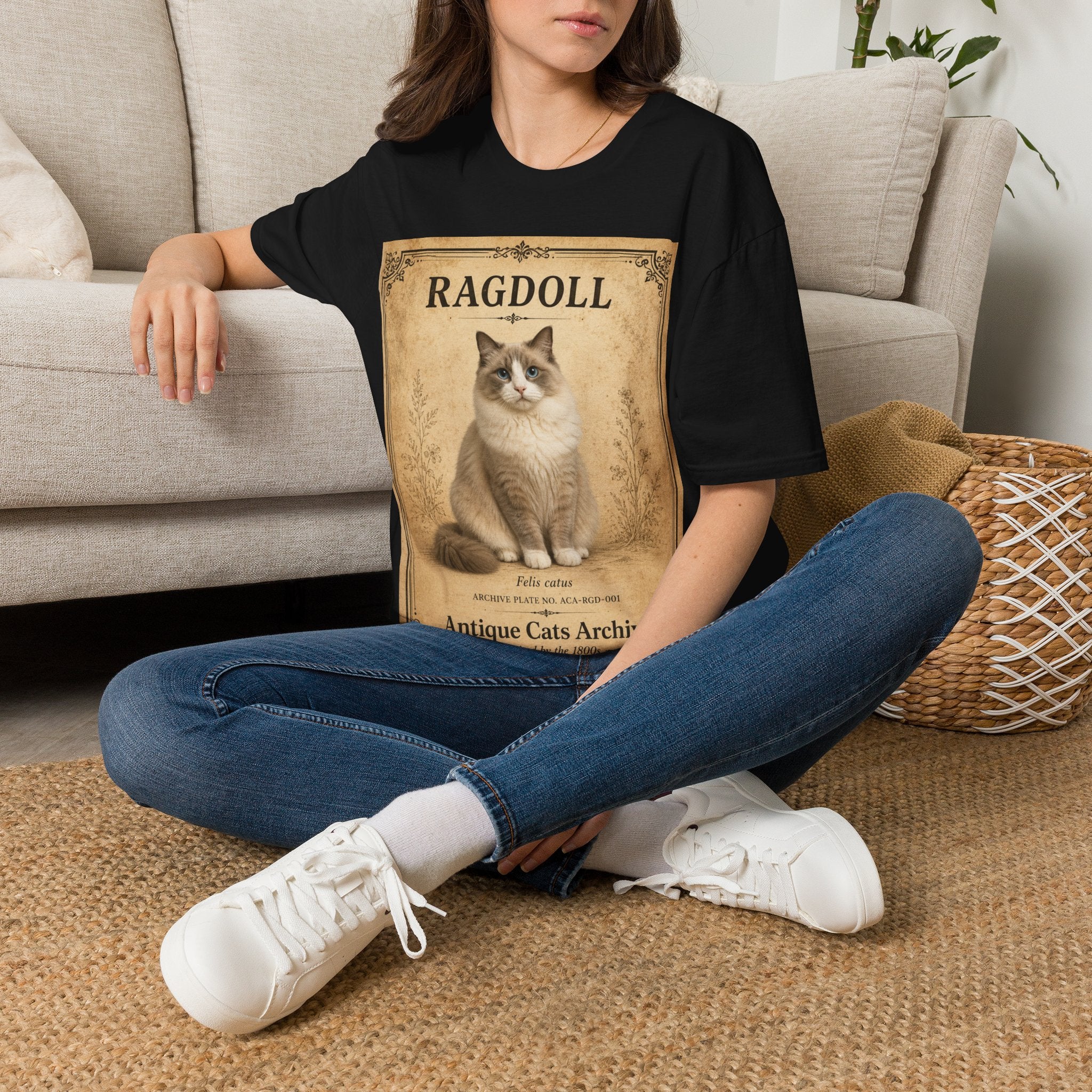 Ragdoll Cat Vintage Portrait T-Shirt