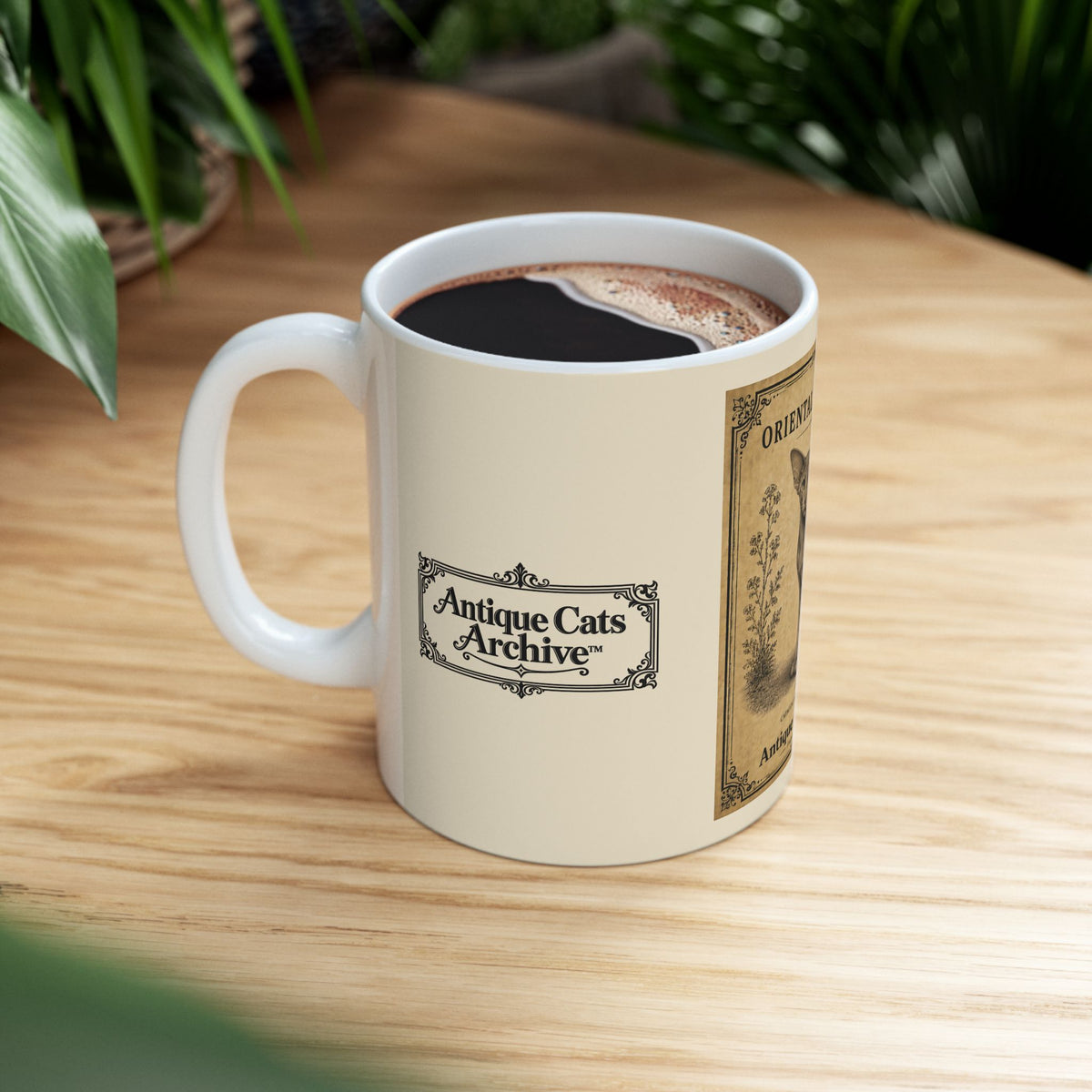 Vintage Oriental Shorthair Cat Ceramic Mug – Antique Cats Archive Tea & Coffee Cup (11oz)