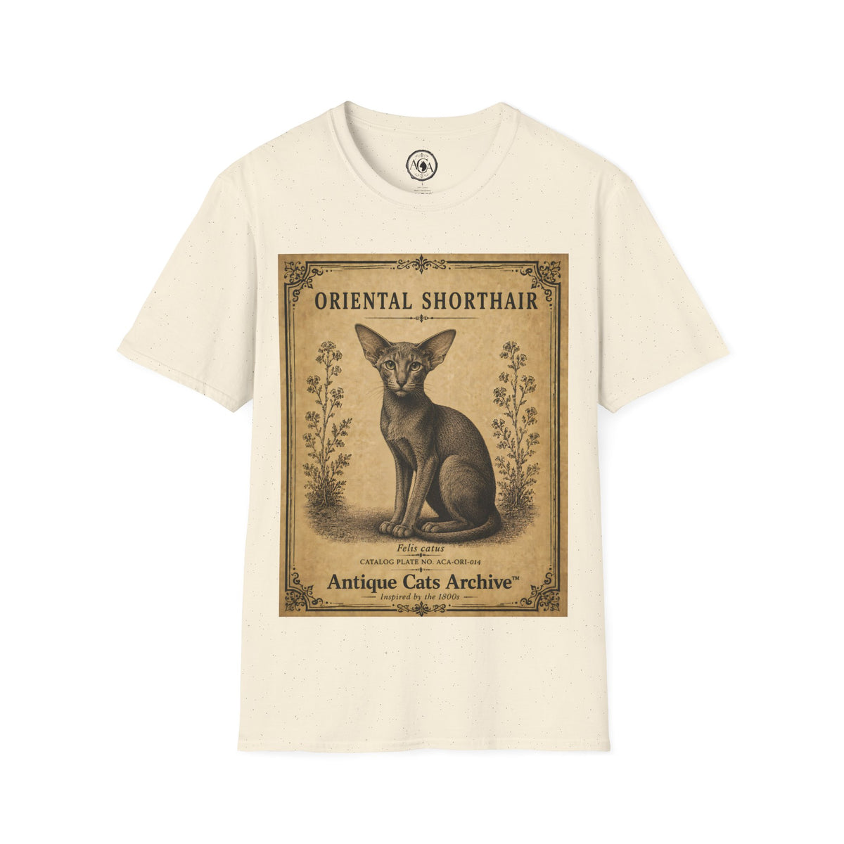Oriental Shorthair Cat T-Shirt | Vintage Cat Illustration | Antique Cats Archive™