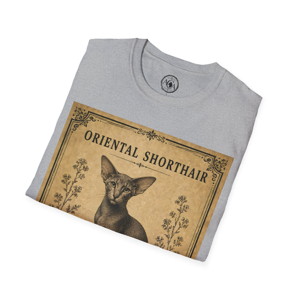 Oriental Shorthair Cat T-Shirt | Vintage Cat Illustration | Antique Cats Archive™