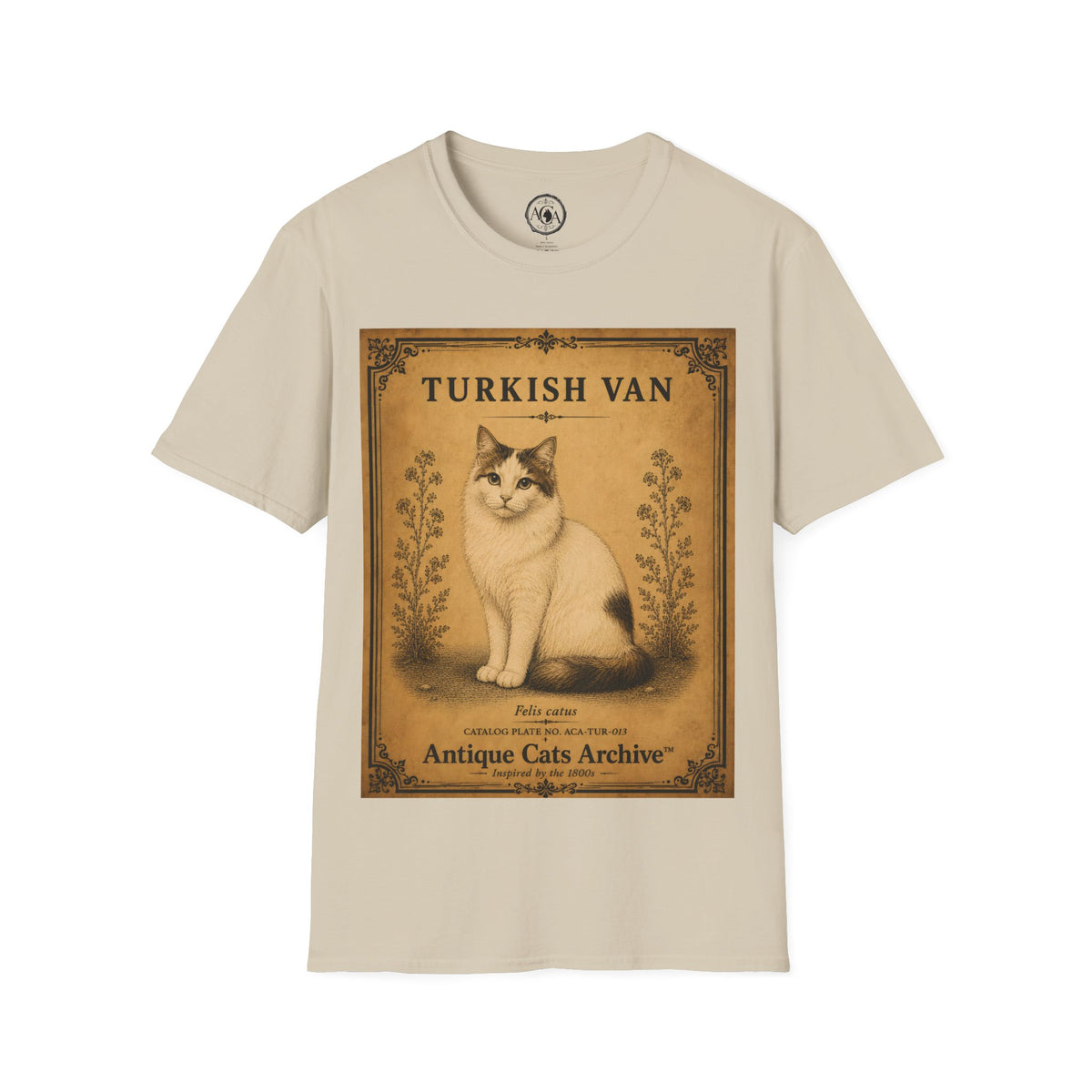 Turkish Van Cat T-Shirt | Vintage Cat Illustration | Antique Cats Archive™