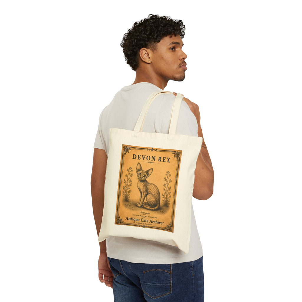 Devon Rex Vintage Cat Poster Tote Bag | Antique Cats Archive