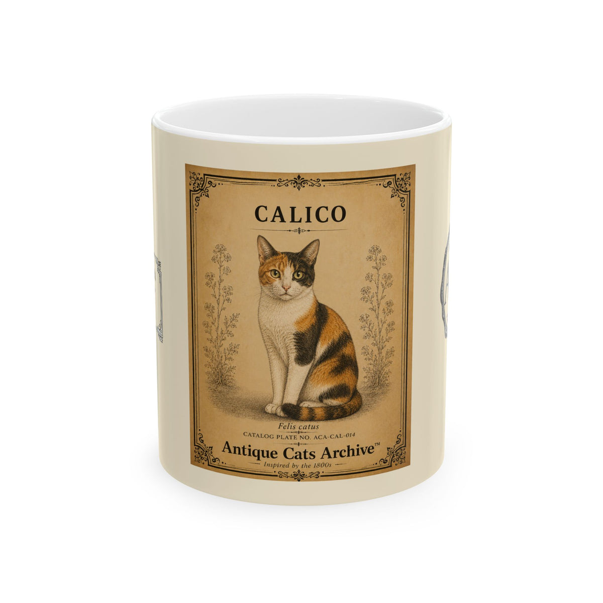 Vintage Calico Cat Ceramic Mug – Antique Cats Archive Tea & Coffee Cup (11oz)
