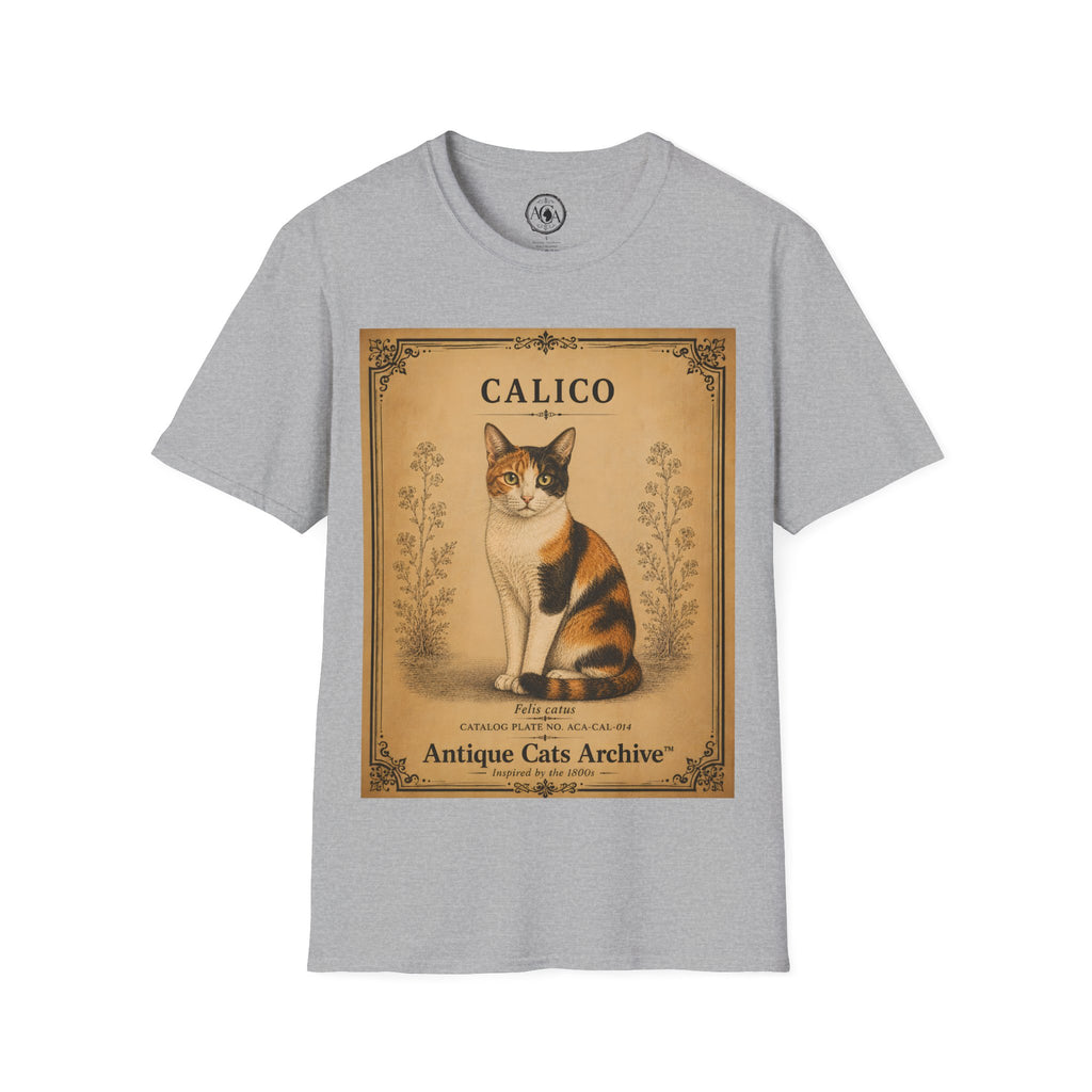 Calico Cat T-Shirt | Vintage Cat Illustration | Antique Cats Archive™