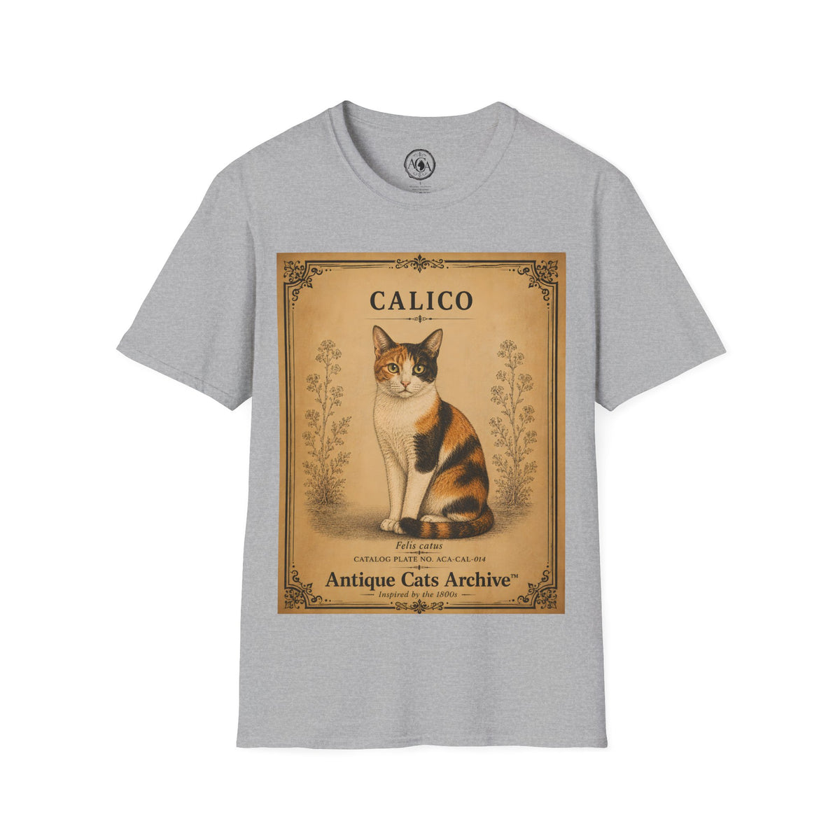 Calico Cat T-Shirt | Vintage Cat Illustration | Antique Cats Archive™