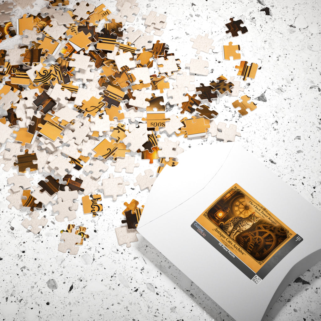 Clock Tower Keeper Cat puzzle 520-piece | Antique Cats Archive jigsaw