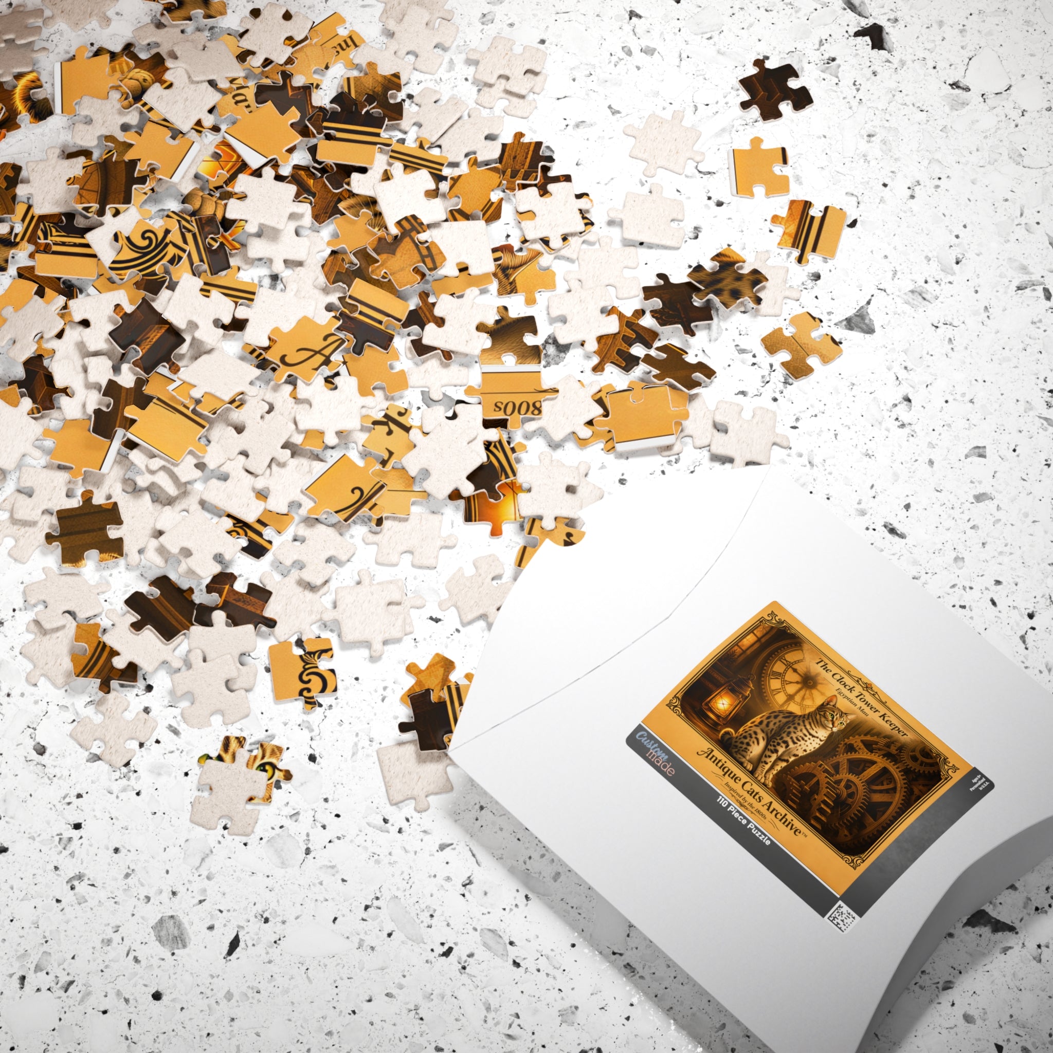 Clock Tower Keeper Cat puzzle 520-piece | Antique Cats Archive jigsaw