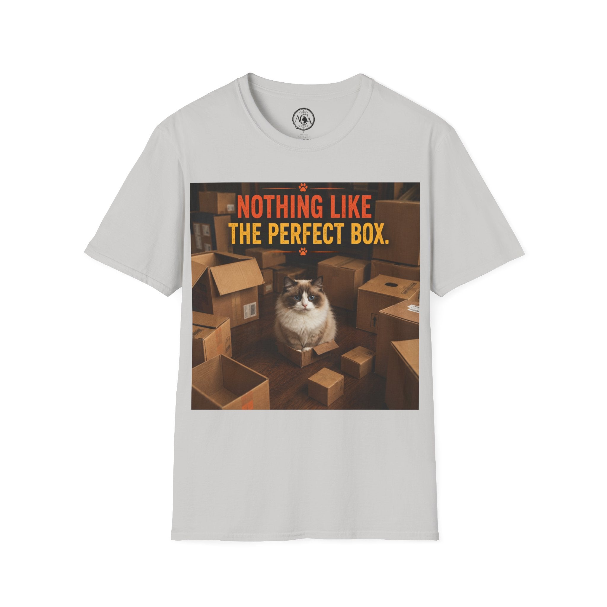 Cat Lover T‑Shirt — “Nothing Like The Perfect Box” Graphic Tee