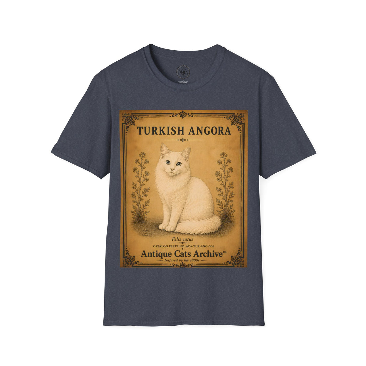 Turkish Angora Cat T-Shirt | Vintage Cat Illustration | Antique Cats Archive™