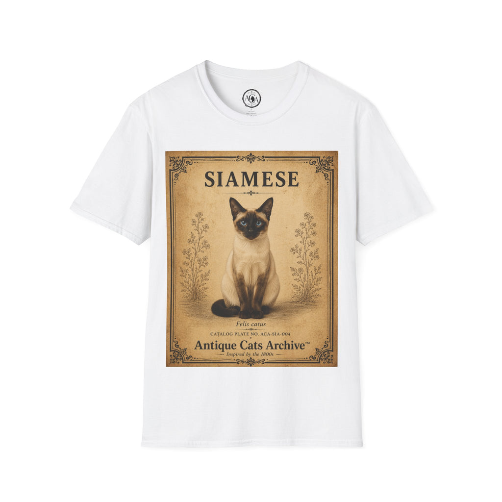 Siamese Cat T-Shirt | Vintage Cat Illustration | Antique Cats Archive™