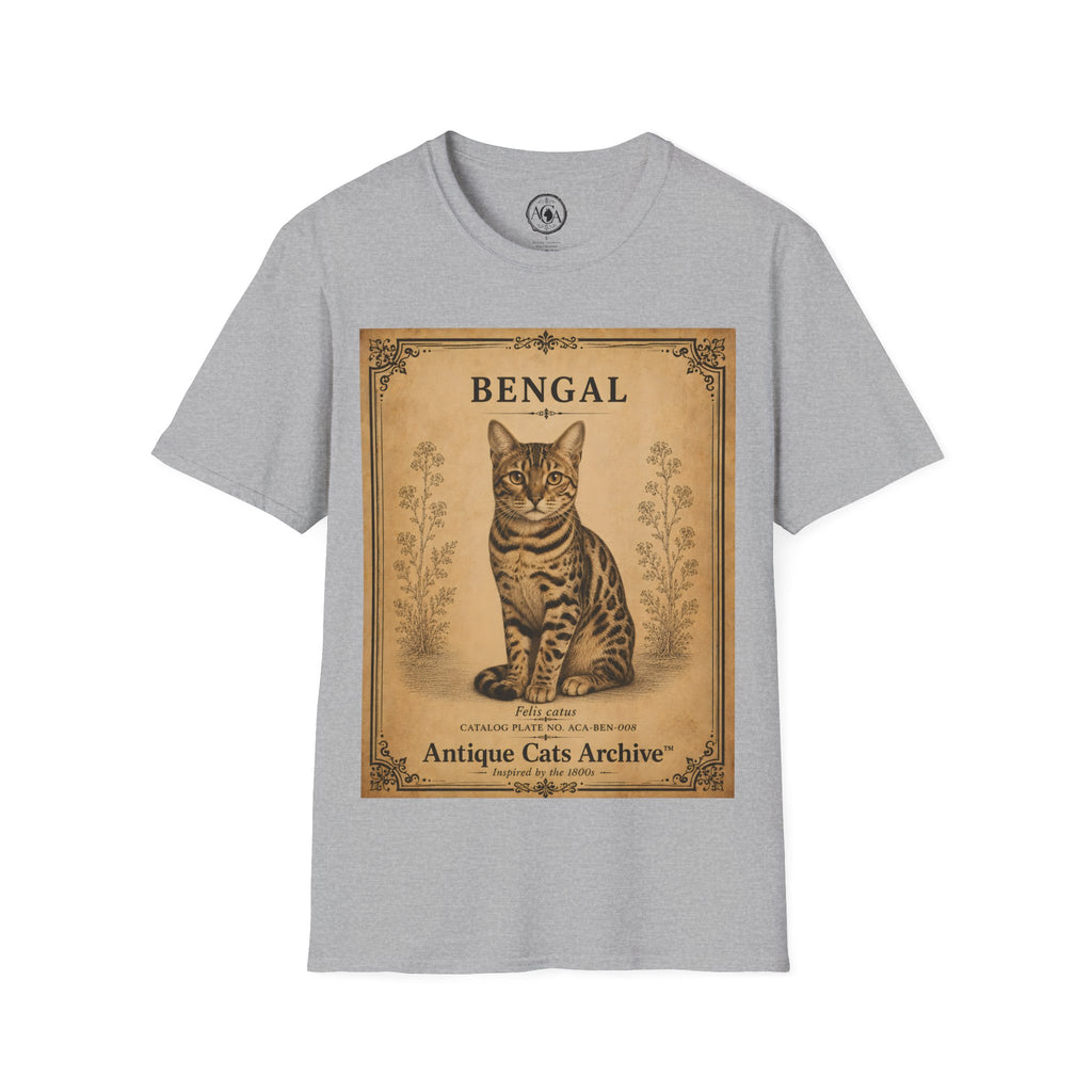 Bengal Cat T-Shirt | Vintage Cat Illustration | Antique Cats Archive™