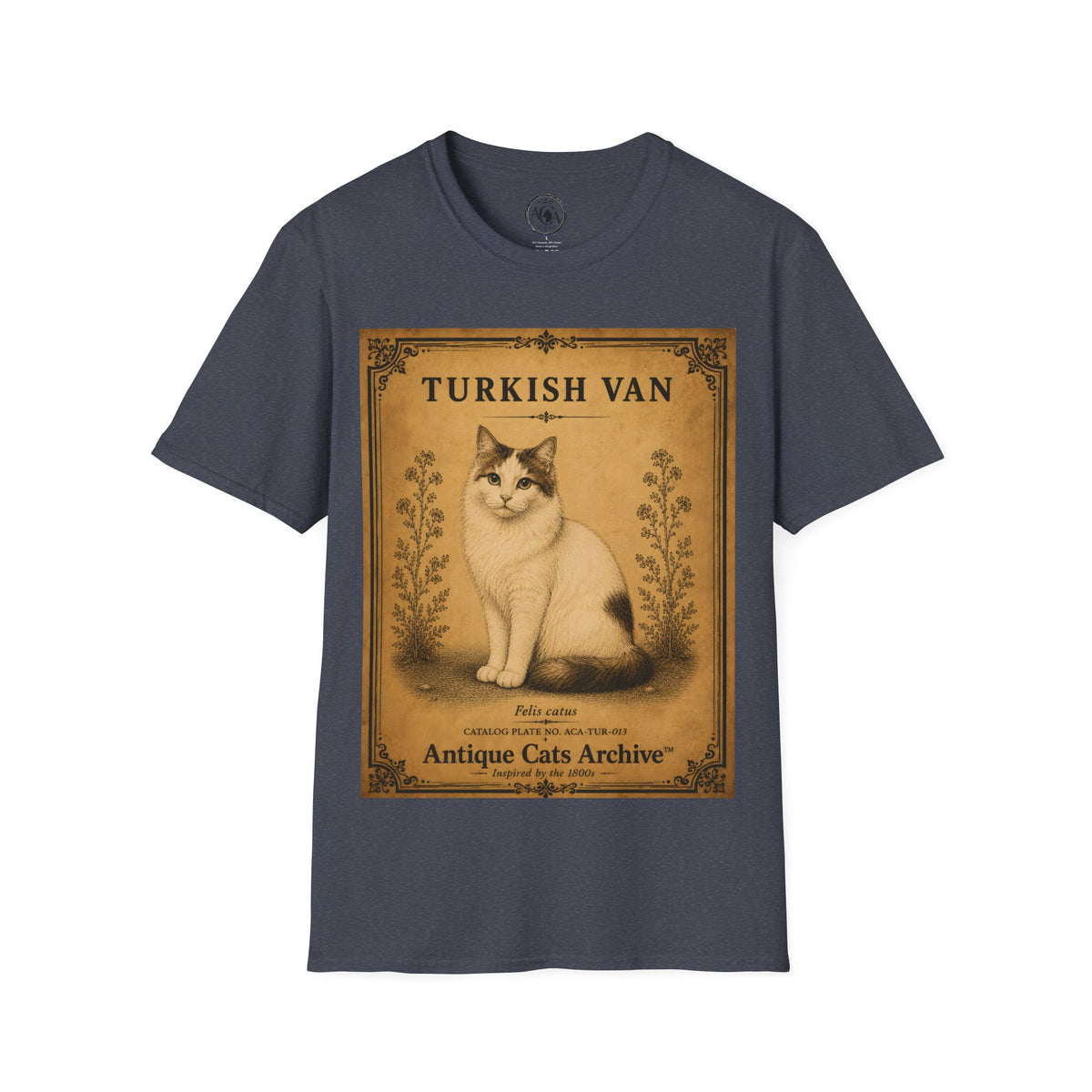 Turkish Van Cat T-Shirt | Vintage Cat Illustration | Antique Cats Archive™