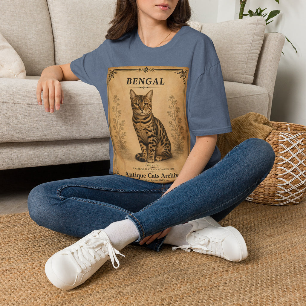 Bengal Cat T-Shirt | Vintage Cat Illustration | Antique Cats Archive™