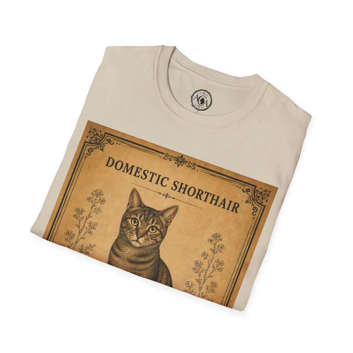 Domestic Shorthair Cat T-Shirt | Vintage Cat Illustration | Antique Cats Archive™