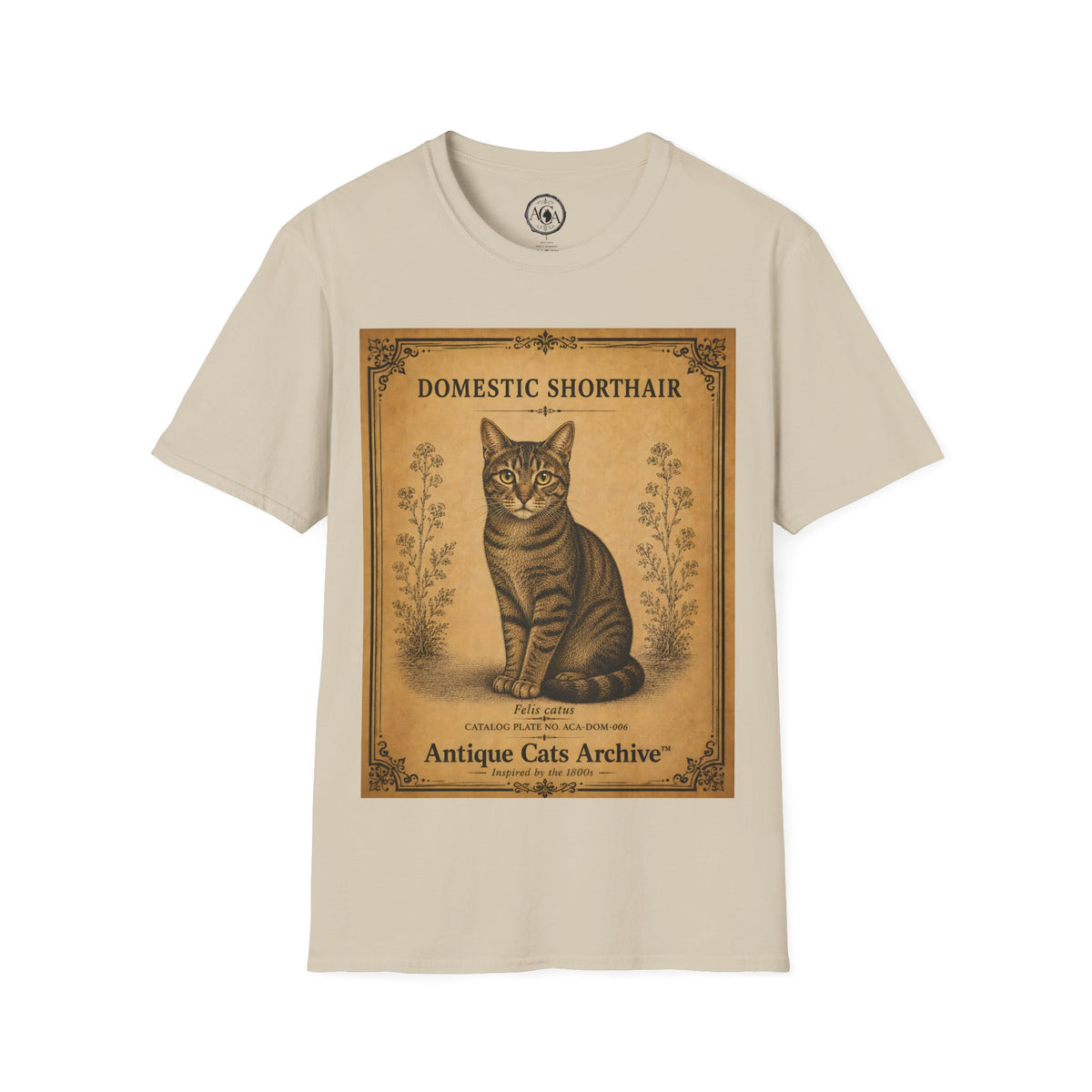 Domestic Shorthair Cat T-Shirt | Vintage Cat Illustration | Antique Cats Archive™