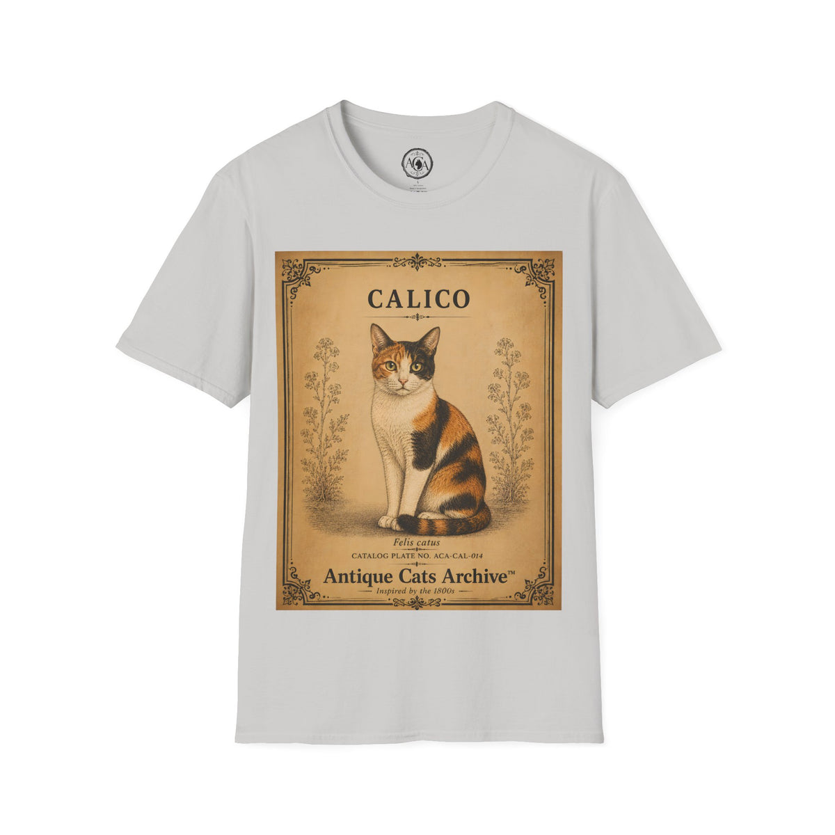 Calico Cat T-Shirt | Vintage Cat Illustration | Antique Cats Archive™