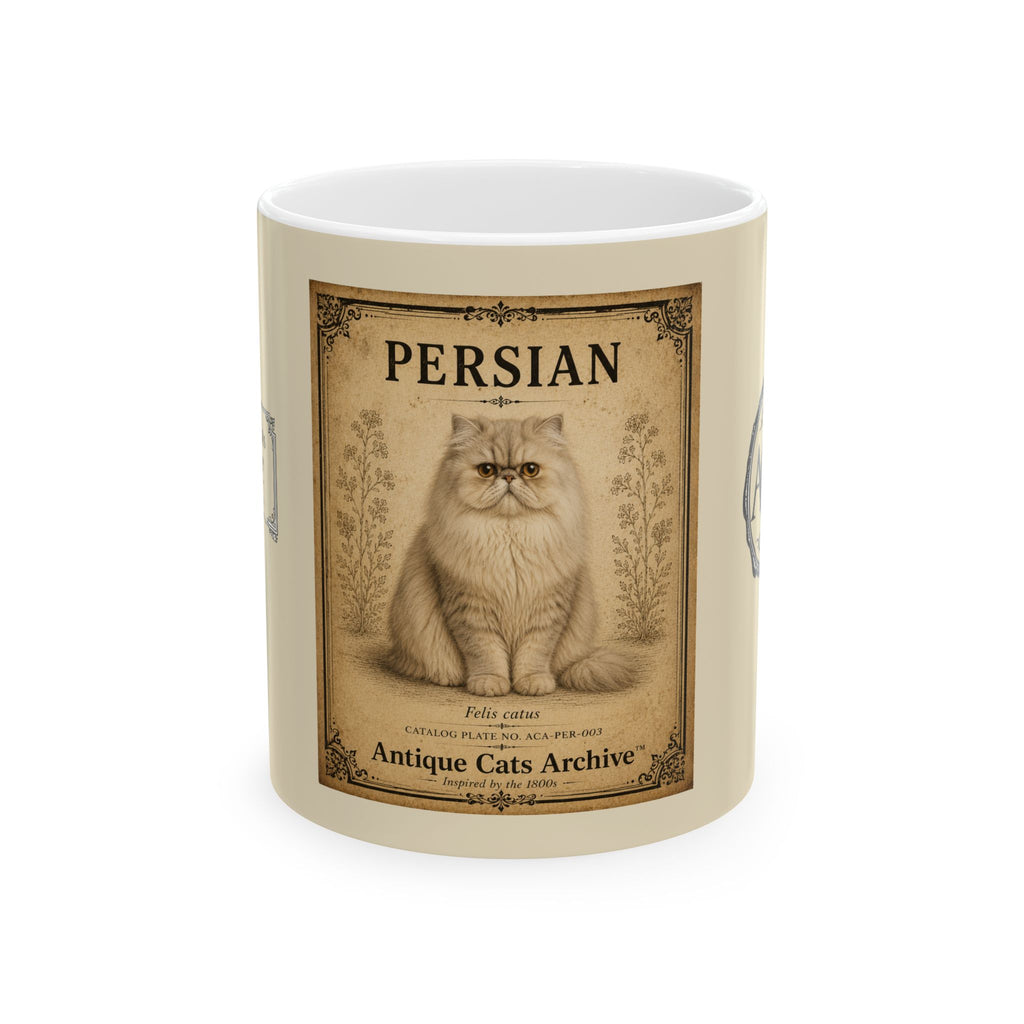 Persian Cat Antique Cats Archive Mug | Ceramic Coffee Tea Mug