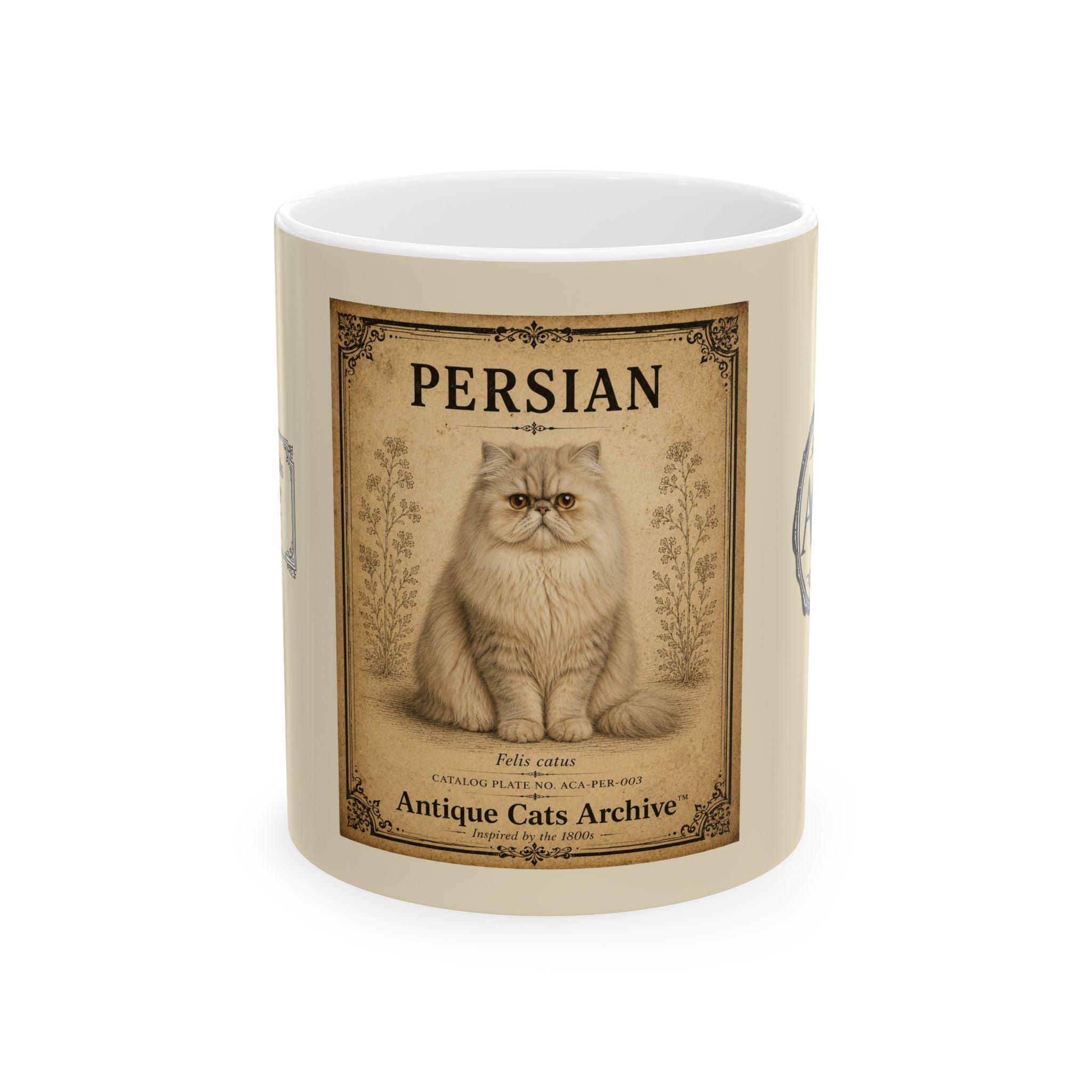 Persian Cat Antique Cats Archive Mug | Ceramic Coffee Tea Mug