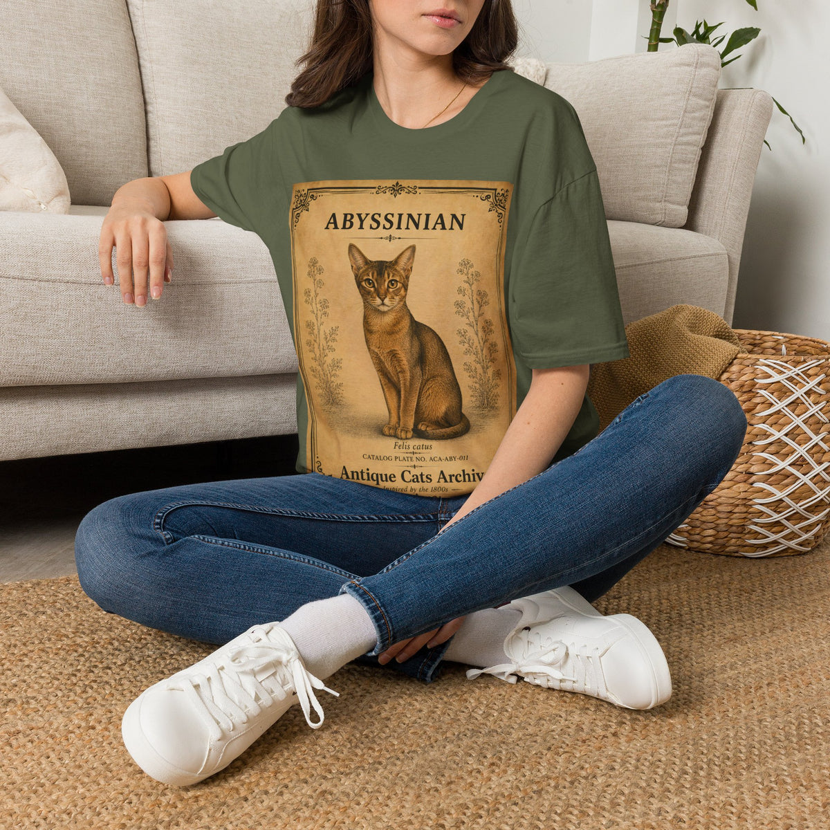 Abyssinian Cat T-Shirt | Vintage Cat Illustration | Antique Cats Archive™