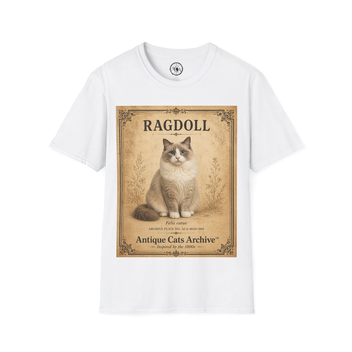 Ragdoll Cat T-Shirt | Vintage Cat Illustration | Antique Cats Archive™