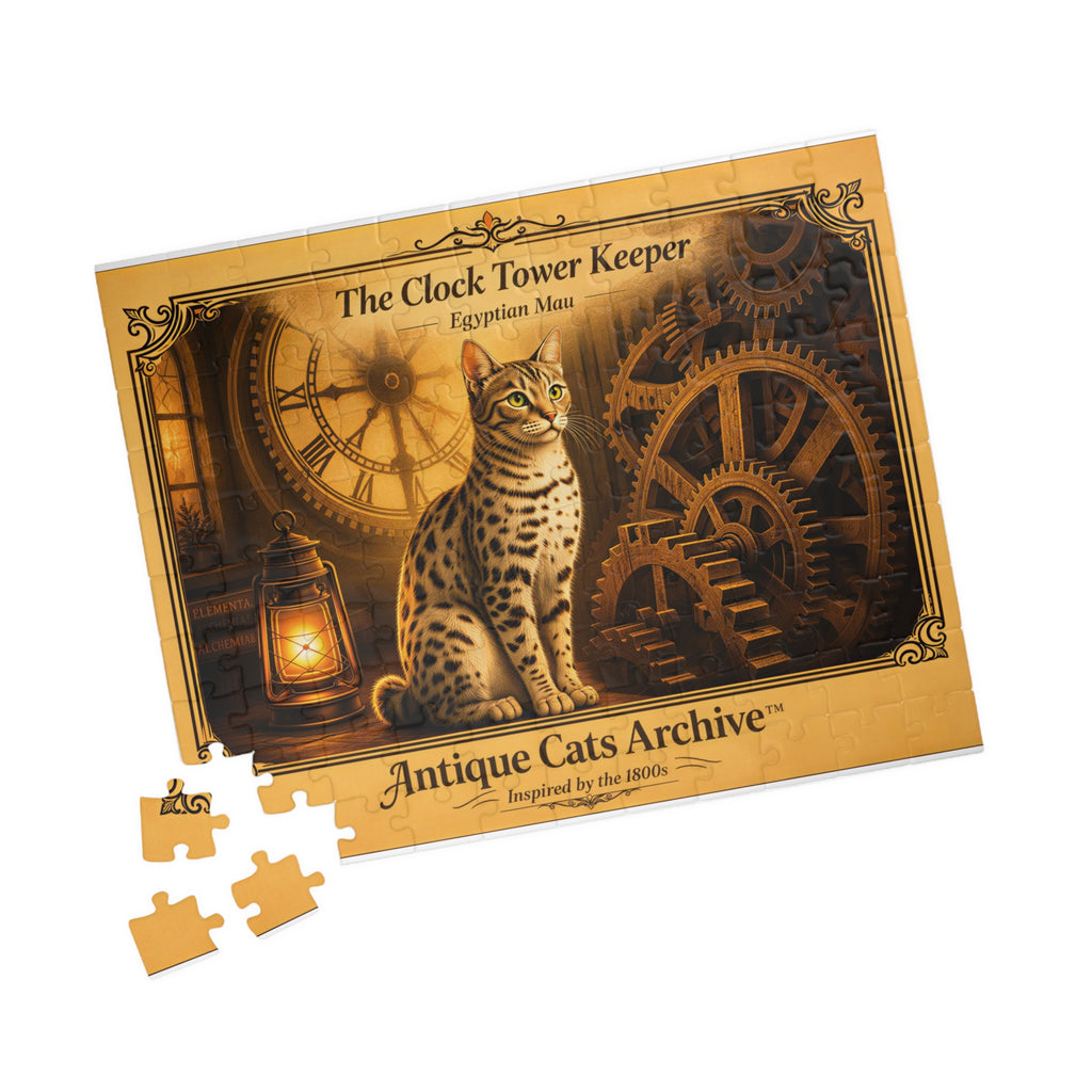 Clock Tower Keeper Cat puzzle 520-piece | Antique Cats Archive jigsaw